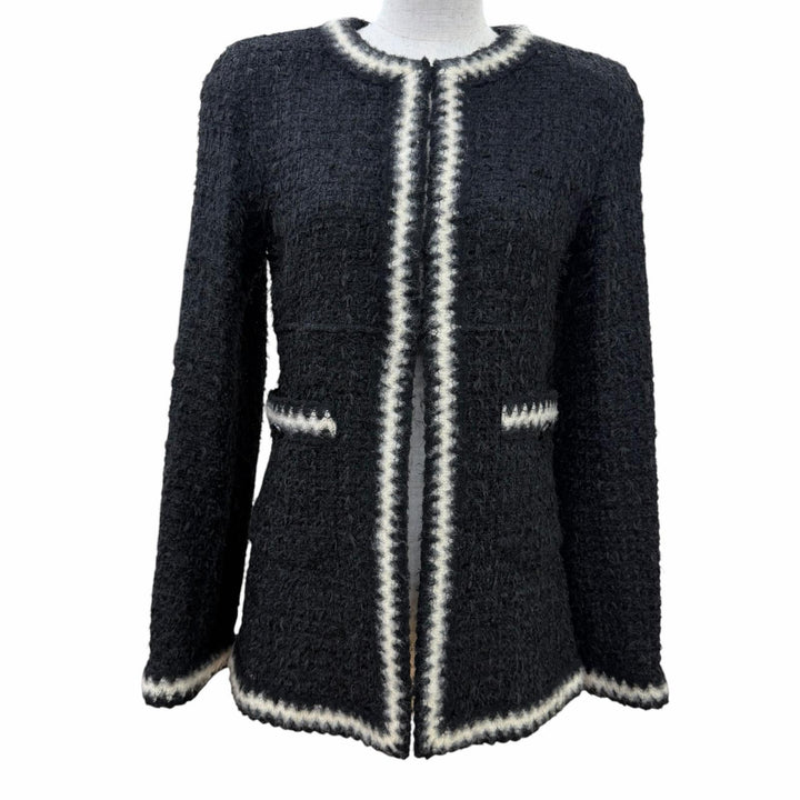 Excellent CHANEL collarless jacket COCO Button Knit Tweed 36 98A P11965V07036