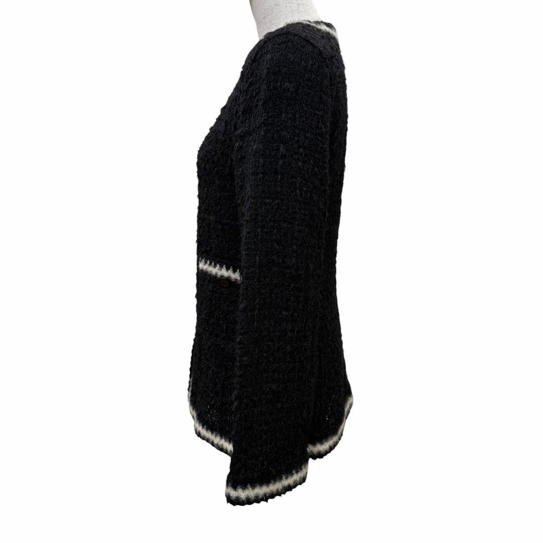 Excellent CHANEL collarless jacket COCO Button Knit Tweed 36 98A P11965V07036