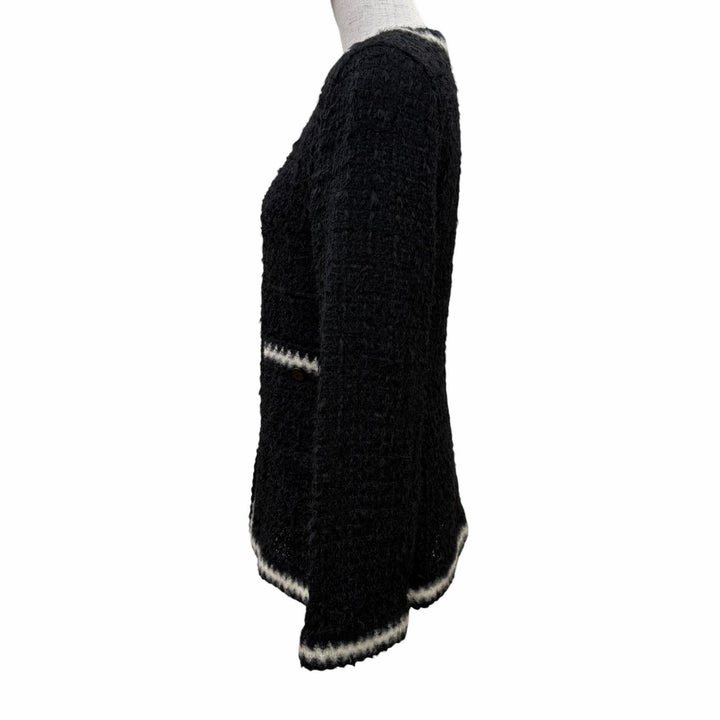 Excellent CHANEL collarless jacket COCO Button Knit Tweed 36 98A P11965V07036