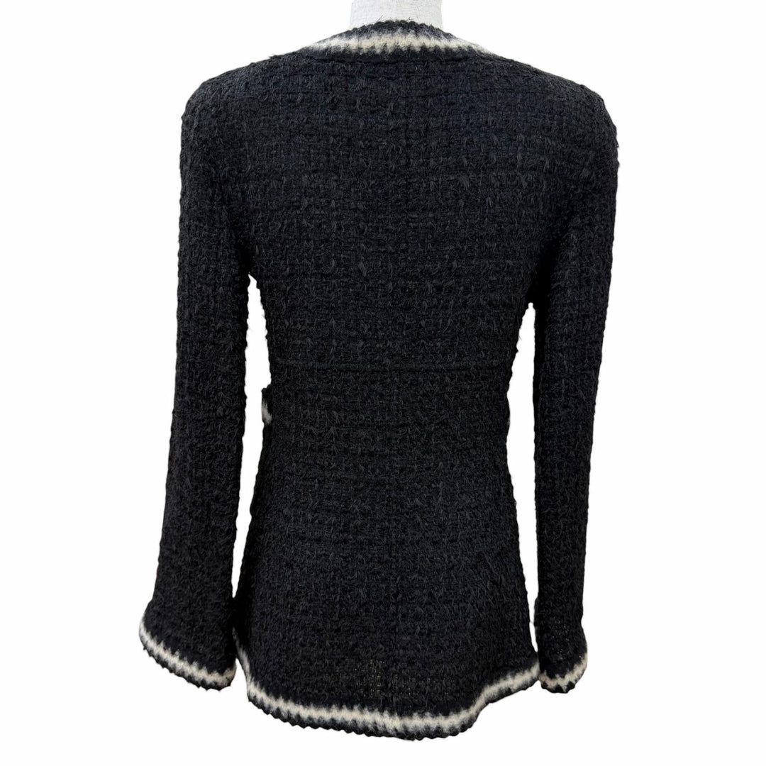 Excellent CHANEL collarless jacket COCO Button Knit Tweed 36 98A P11965V07036