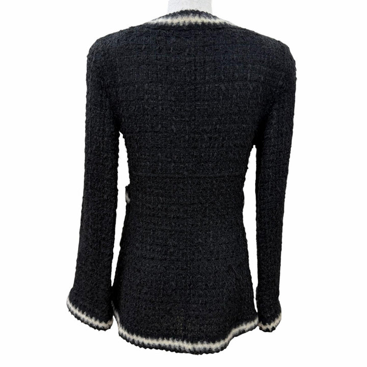Excellent CHANEL collarless jacket COCO Button Knit Tweed 36 98A P11965V07036