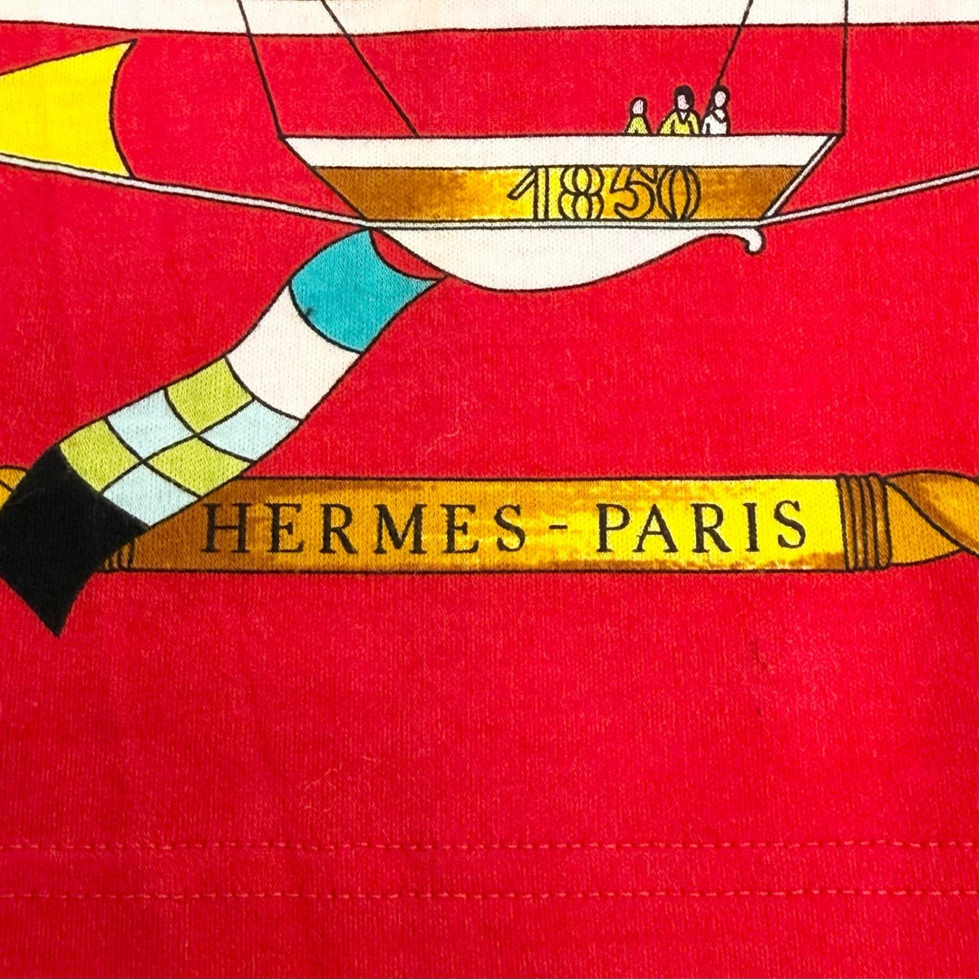 Great HERMES one piece LES FOLIES DU CIEL Crew neck short sleeve Red S