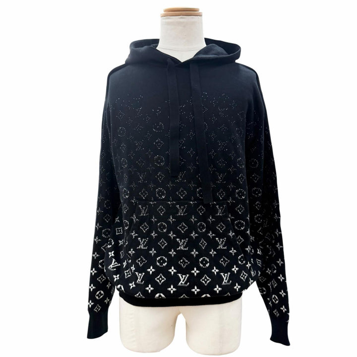 Excellent LOUIS VUITTON hoodie Monogram Gradient Pullover black cotton mens M