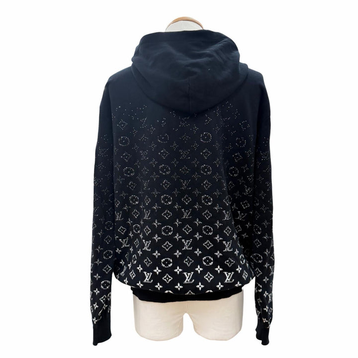 Excellent LOUIS VUITTON hoodie Monogram Gradient Pullover black cotton mens M