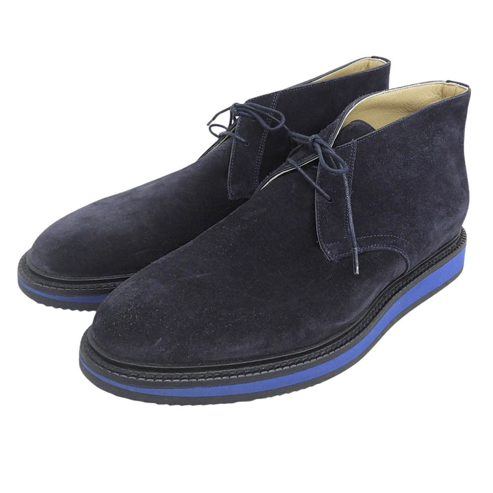Pristine HERMES boots Navy Suede leather mens 41