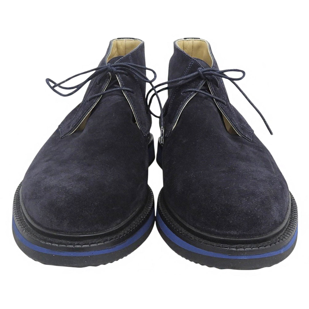 Pristine HERMES boots Navy Suede leather mens 41