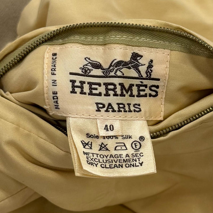 Excellent HERMES Jacket Reversible all-over print zip-up blouson Multi silk 40