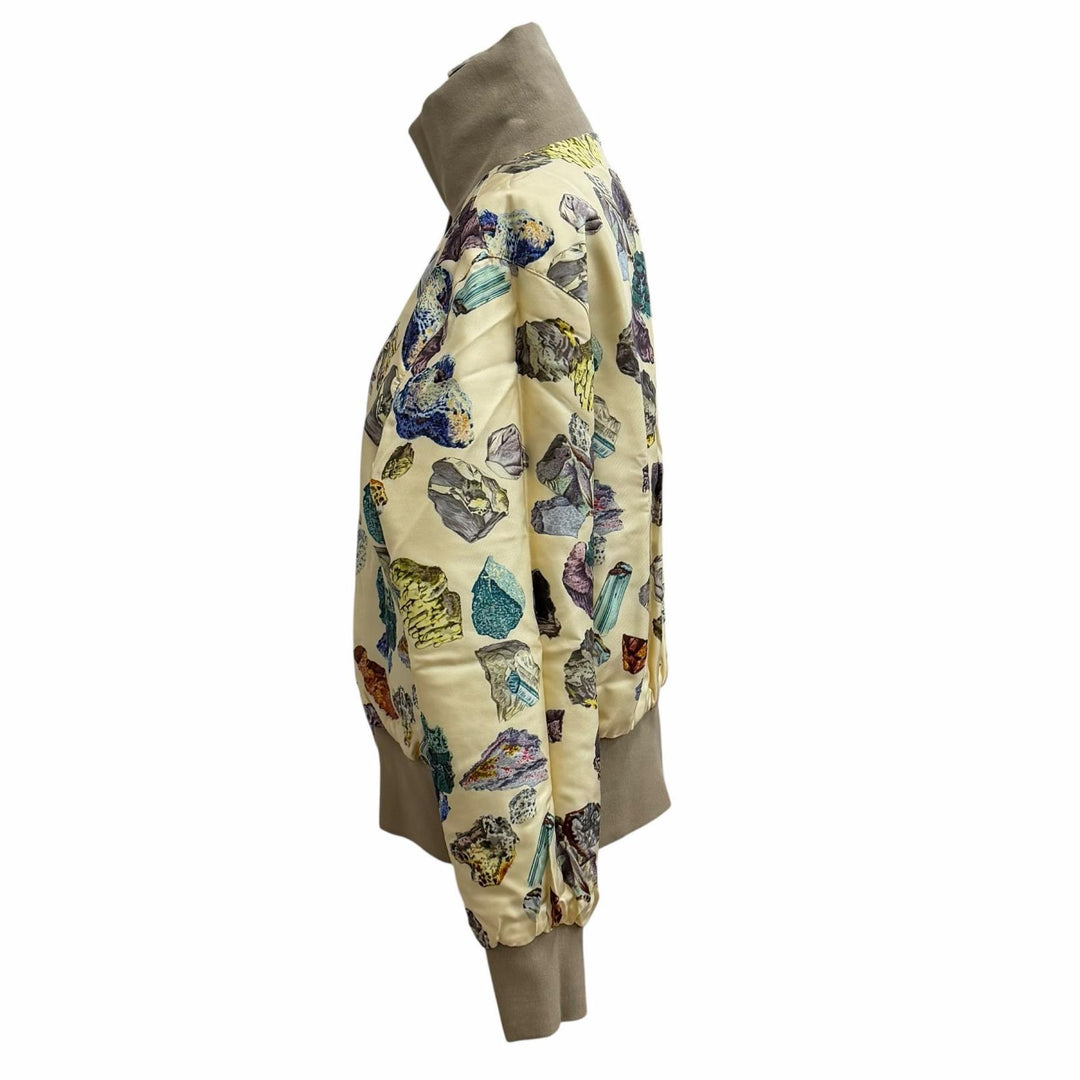 Excellent HERMES Jacket Reversible all-over print zip-up blouson Multi silk 40