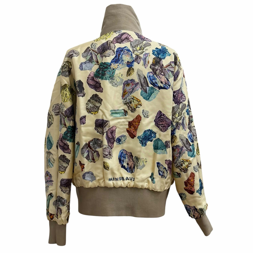 Excellent HERMES Jacket Reversible all-over print zip-up blouson Multi silk 40