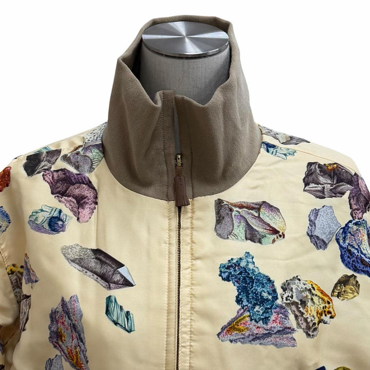 Excellent HERMES Jacket Reversible all-over print zip-up blouson Multi silk 40