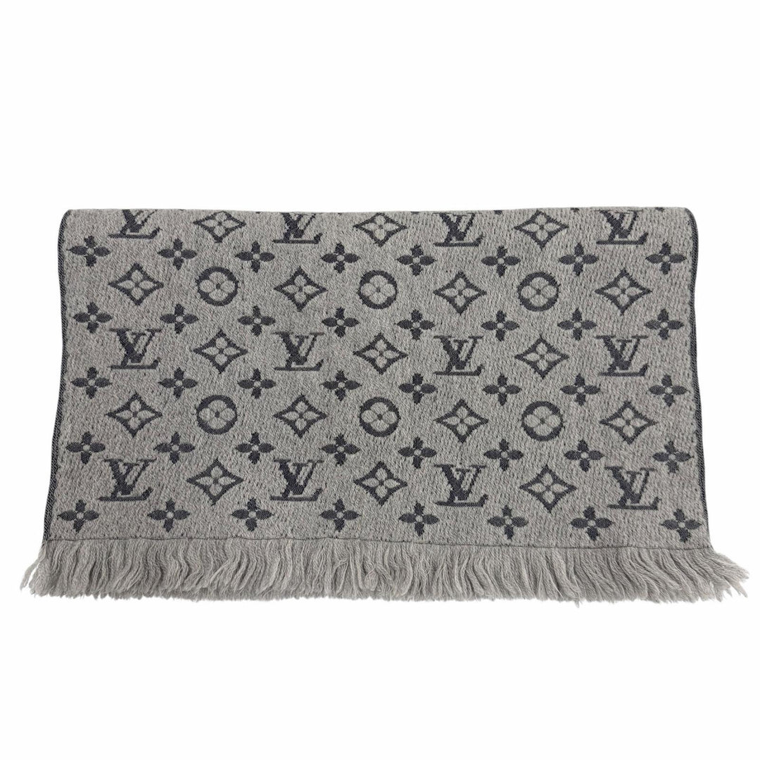 Great LOUIS VUITTON Scarf Esharp monogram classic gray wool mens M70932