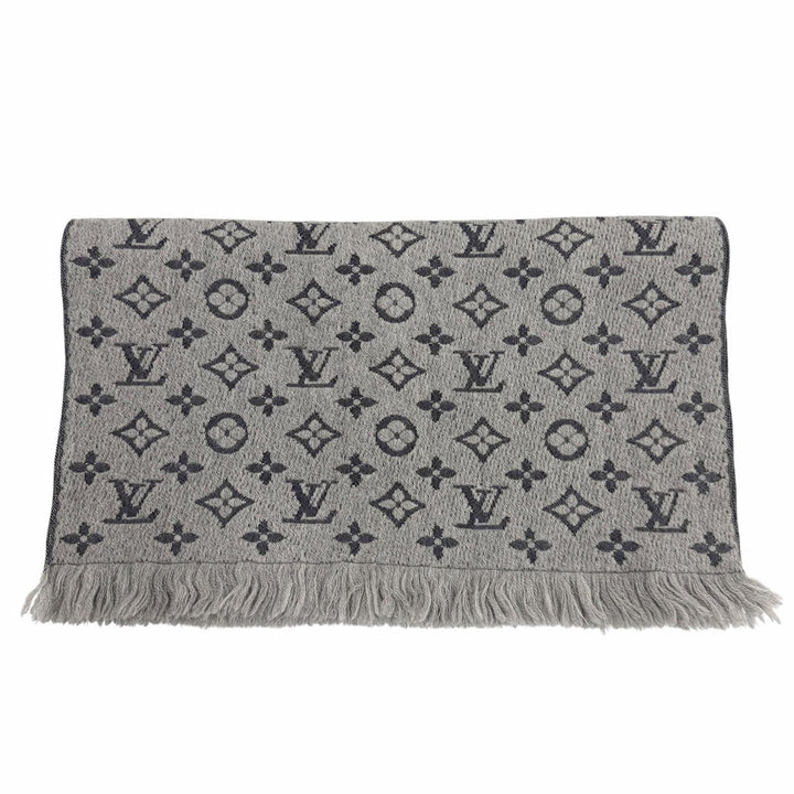 Great LOUIS VUITTON Scarf Esharp monogram classic gray wool mens M70932