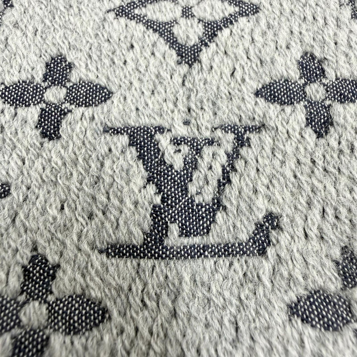 Great LOUIS VUITTON Scarf Esharp monogram classic gray wool mens M70932