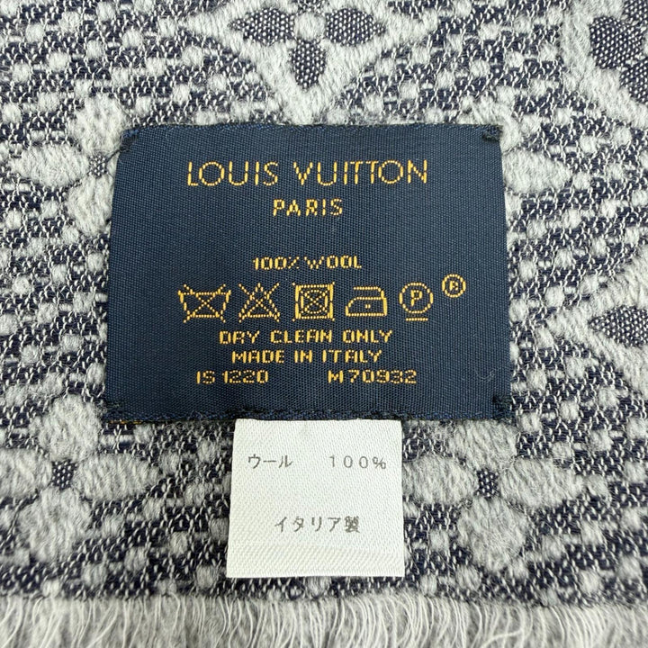 Great LOUIS VUITTON Scarf Esharp monogram classic gray wool mens M70932