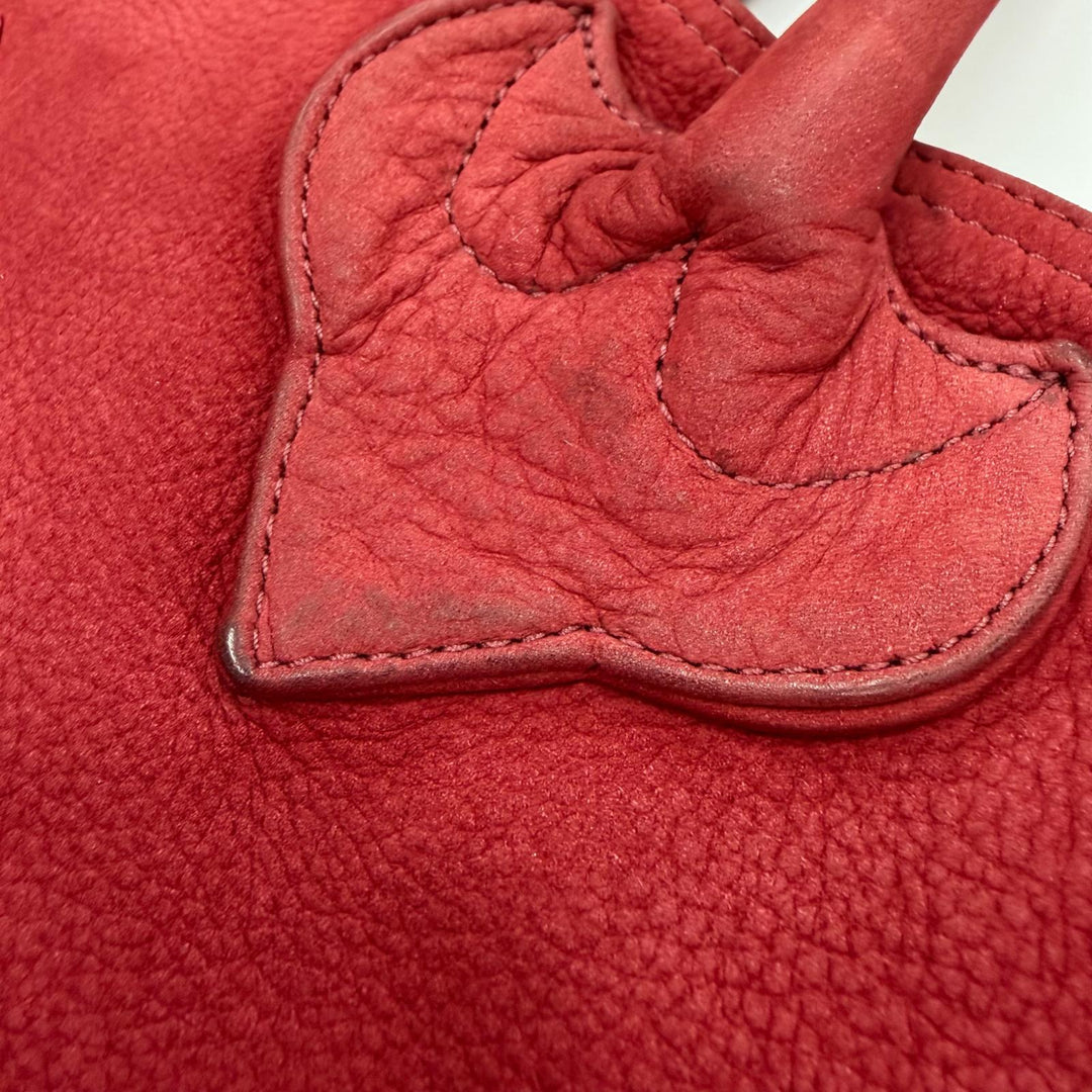Very Good CHROME HEARTS Tote Bag FS TOTE FS Red Suede leather mens