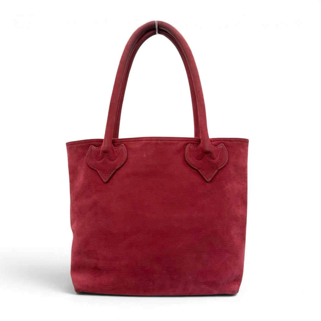 Very Good CHROME HEARTS Tote Bag FS TOTE FS Red Suede leather mens