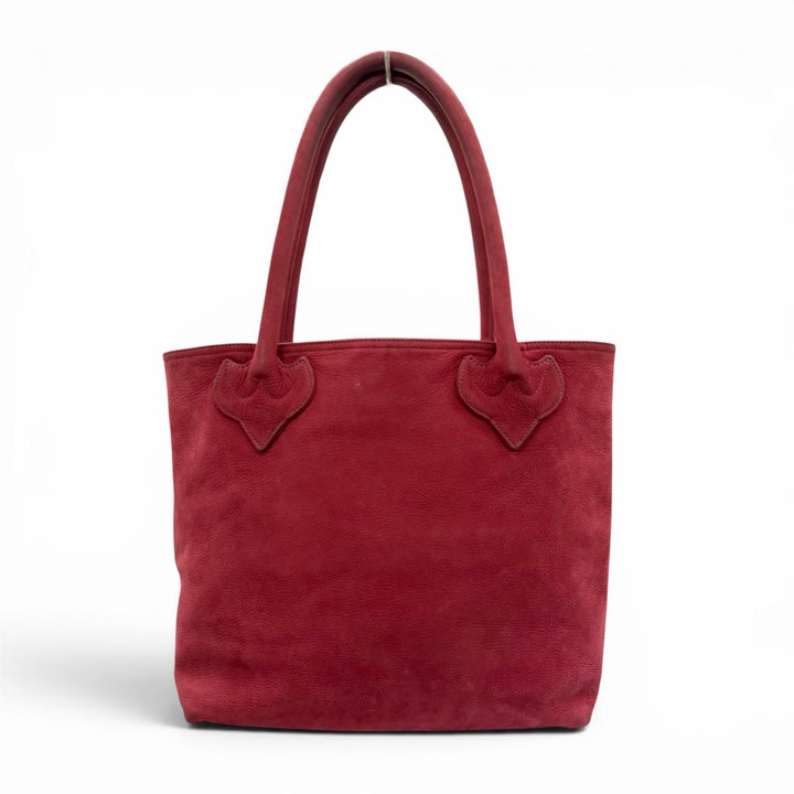 Very Good CHROME HEARTS Tote Bag FS TOTE FS Red Suede leather mens