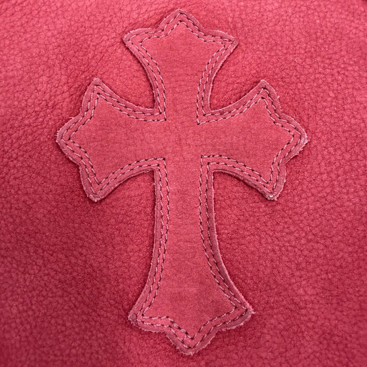 Very Good CHROME HEARTS Tote Bag FS TOTE FS Red Suede leather mens