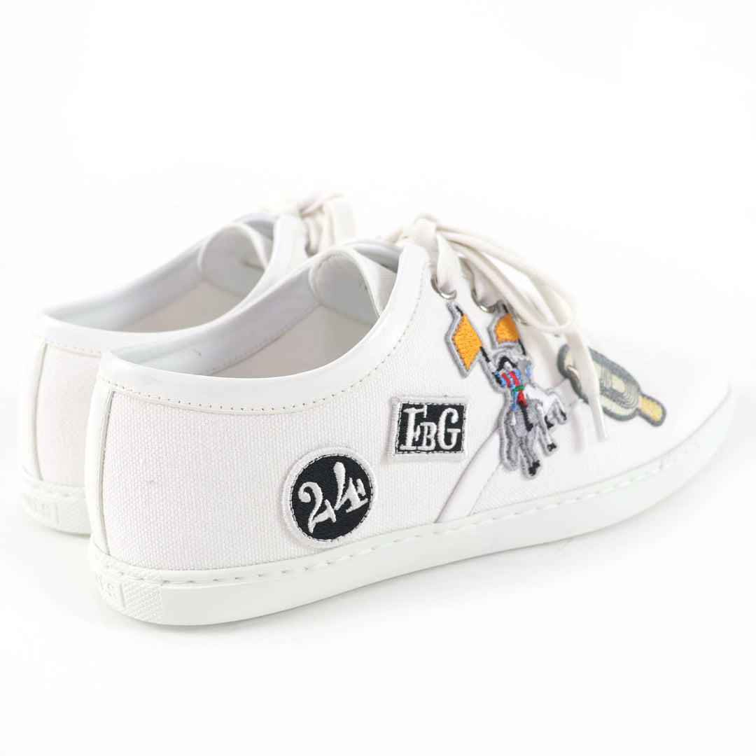 Pristine HERMES Low cut sneakers Innocent Lace-up shoes with logo patch white 36