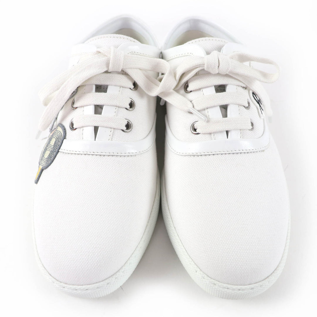 Pristine HERMES Low cut sneakers Innocent Lace-up shoes with logo patch white 36