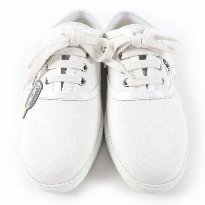 Pristine HERMES Low cut sneakers Innocent Lace-up shoes with logo patch white 36