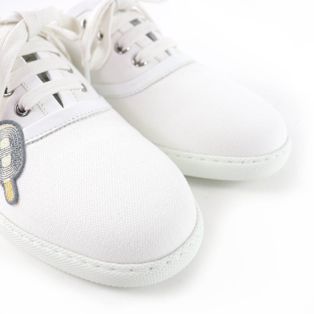 Pristine HERMES Low cut sneakers Innocent Lace-up shoes with logo patch white 36