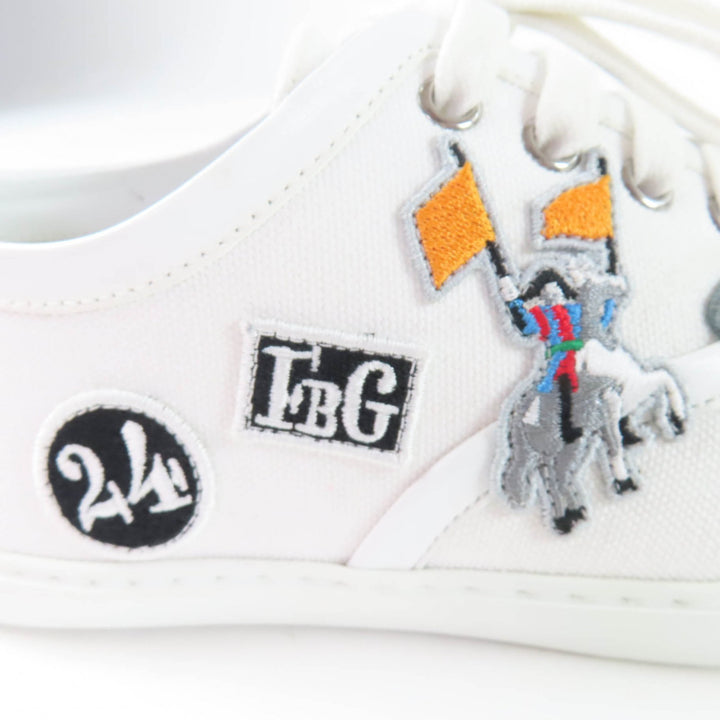 Pristine HERMES Low cut sneakers Innocent Lace-up shoes with logo patch white 36