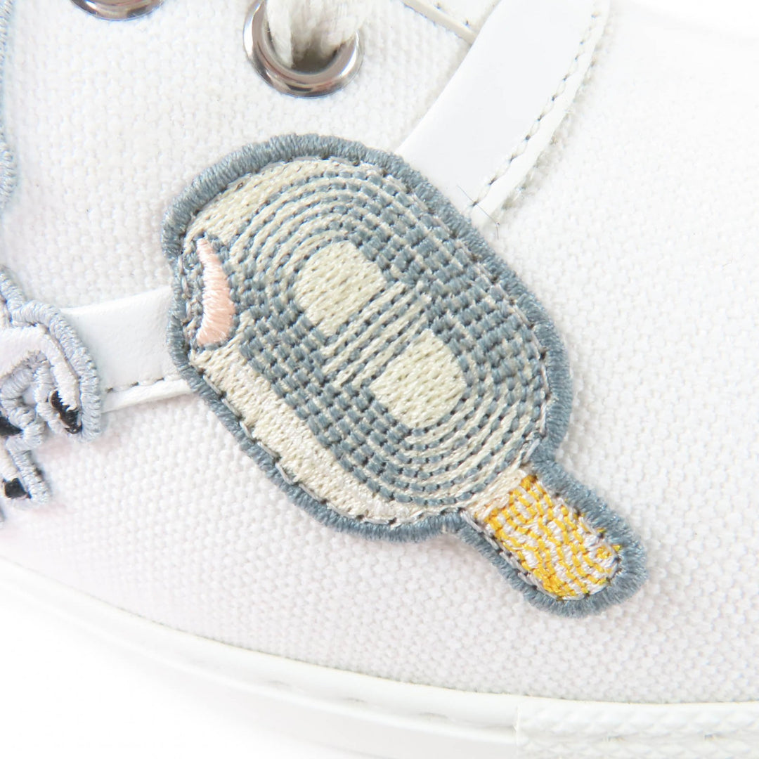 Pristine HERMES Low cut sneakers Innocent Lace-up shoes with logo patch white 36