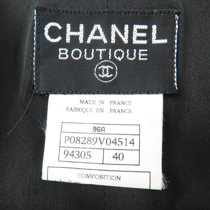 Excellent CHANEL Jacket Gripoa Button Long Length black Women 40 96A P08289