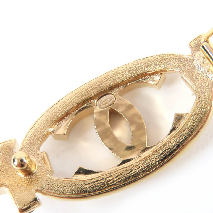 Excellent CHANEL hair accessory COCO Mark Rhinestone Hair Clip/Hairpin gold L23P