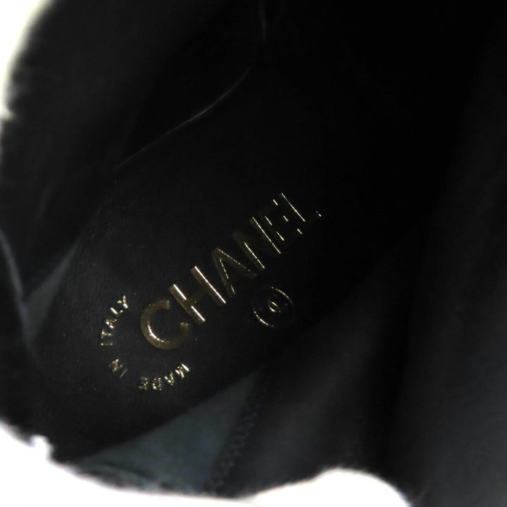 Pristine CHANEL Knee-high boots COCO Mark Back Zip Suede Leather 36 25A G46591
