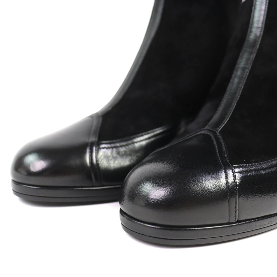 Pristine CHANEL Knee-high boots COCO Mark Back Zip Suede Leather 36 25A G46591
