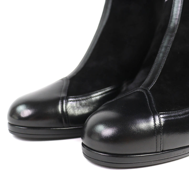Pristine CHANEL Knee-high boots COCO Mark Back Zip Suede Leather 36 25A G46591