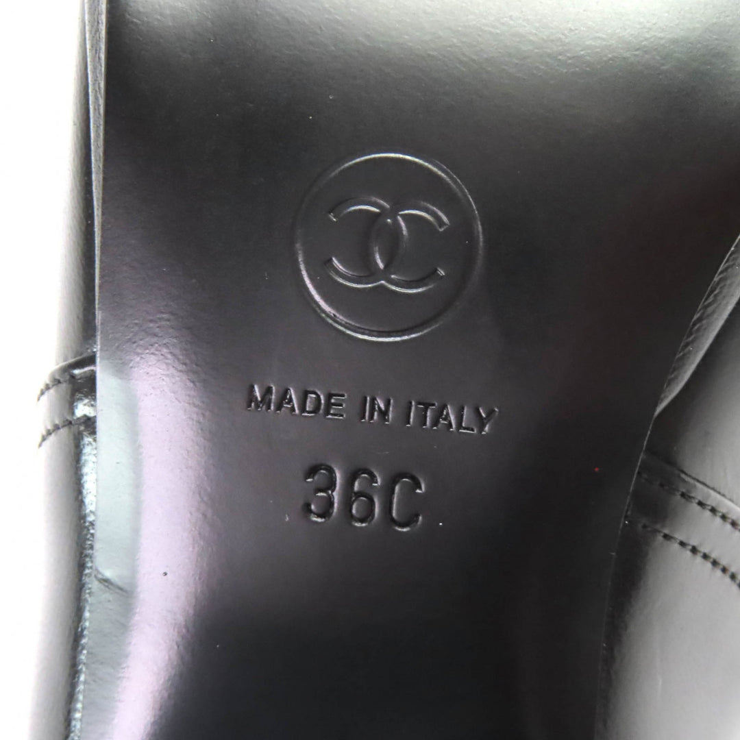 Pristine CHANEL Knee-high boots COCO Mark Back Zip Suede Leather 36 25A G46591