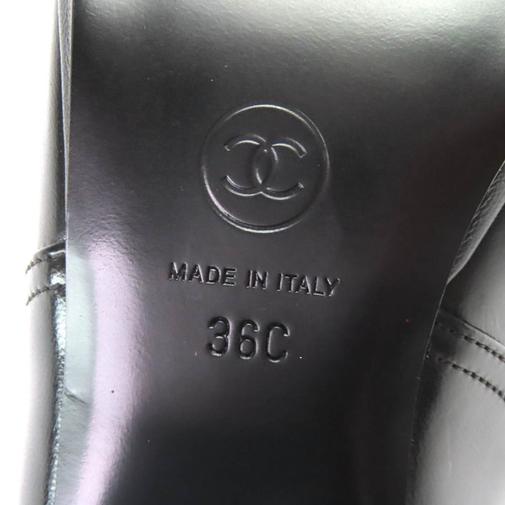 Pristine CHANEL Knee-high boots COCO Mark Back Zip Suede Leather 36 25A G46591