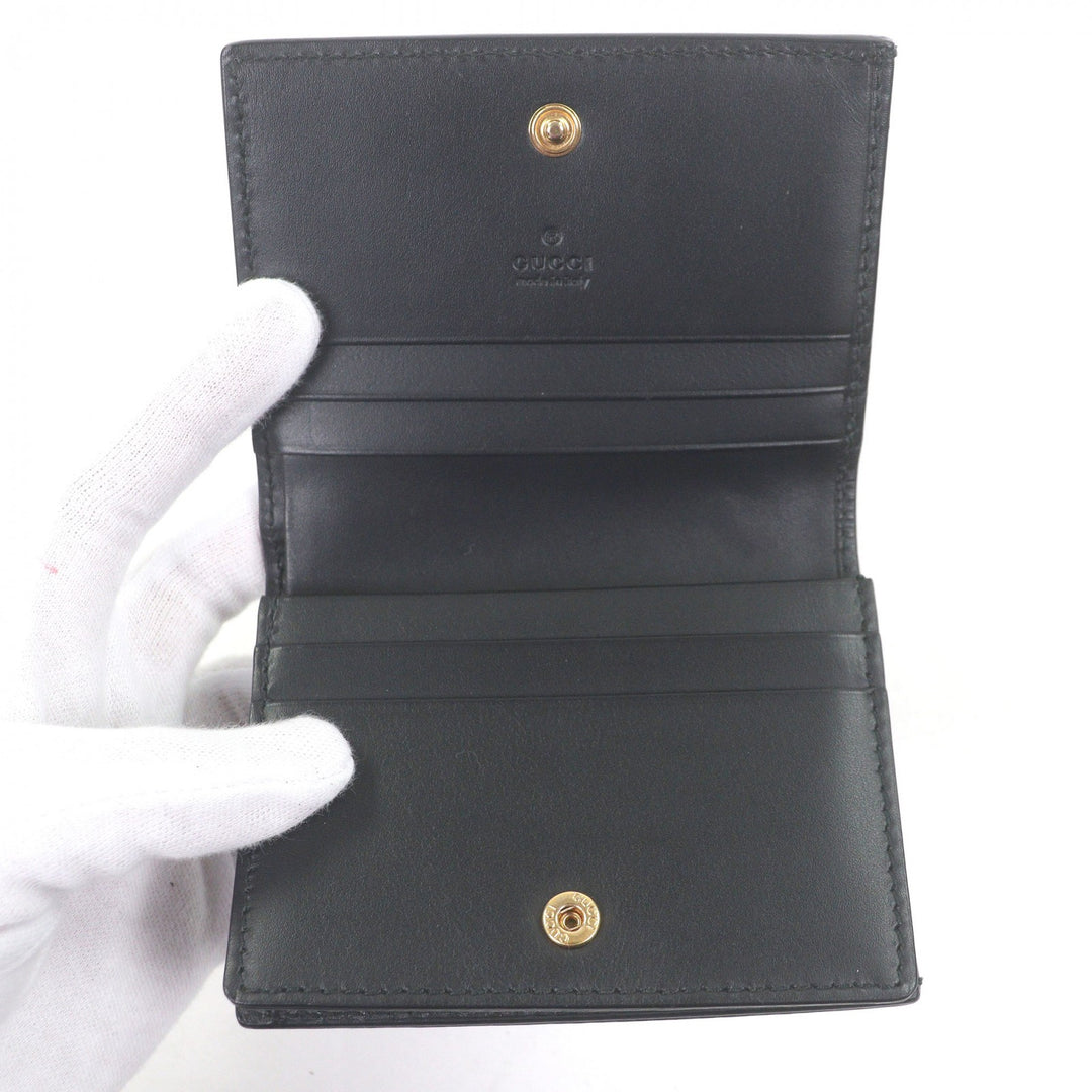 Excellent GUCCI Bifold Wallet black Sima leather mens 410120