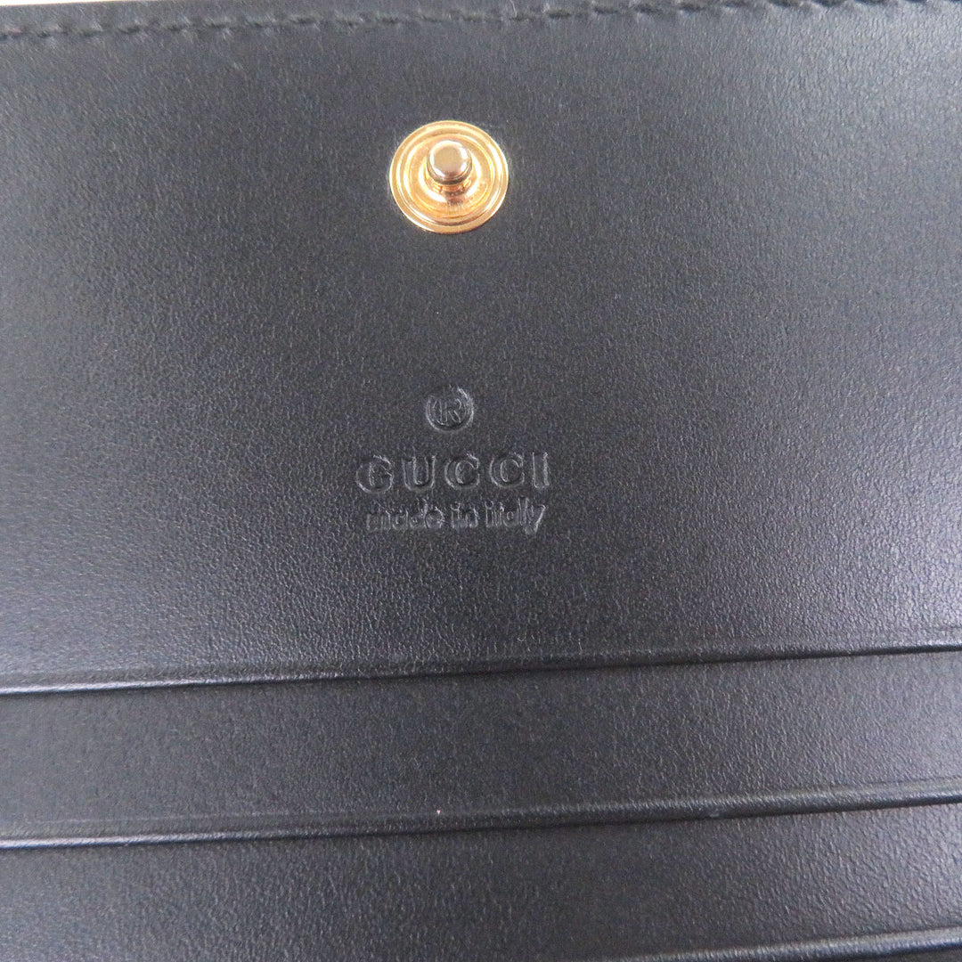 Excellent GUCCI Bifold Wallet black Sima leather mens 410120