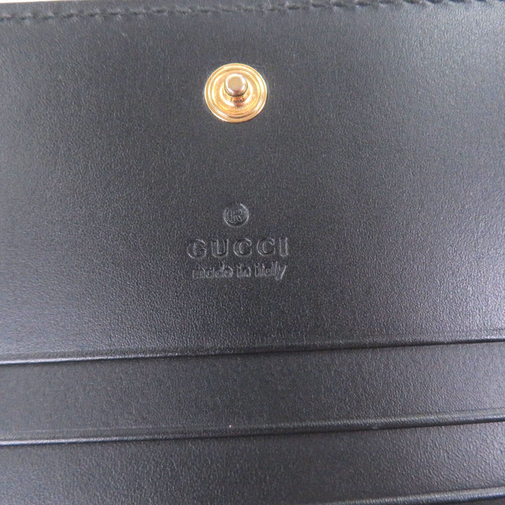 Excellent GUCCI Bifold Wallet black Sima leather mens 410120