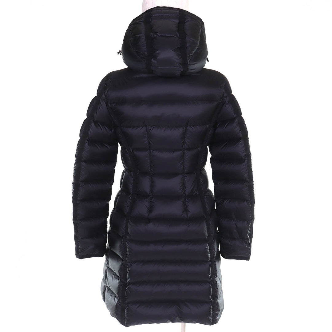 Great MONCLER down coat HERMINE Logo patch Hooded black Nylon Women 00