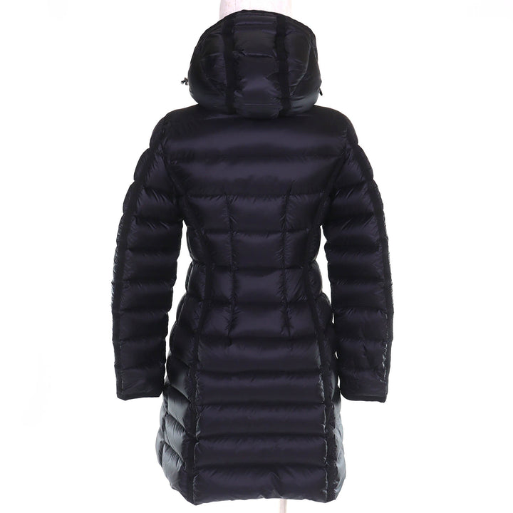 Great MONCLER down coat HERMINE Logo patch Hooded black Nylon Women 00
