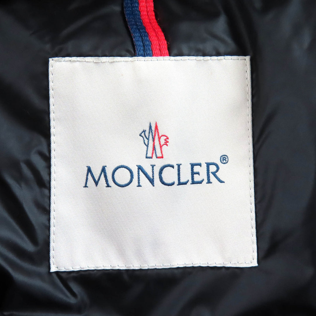 Great MONCLER down coat HERMINE Logo patch Hooded black Nylon Women 00