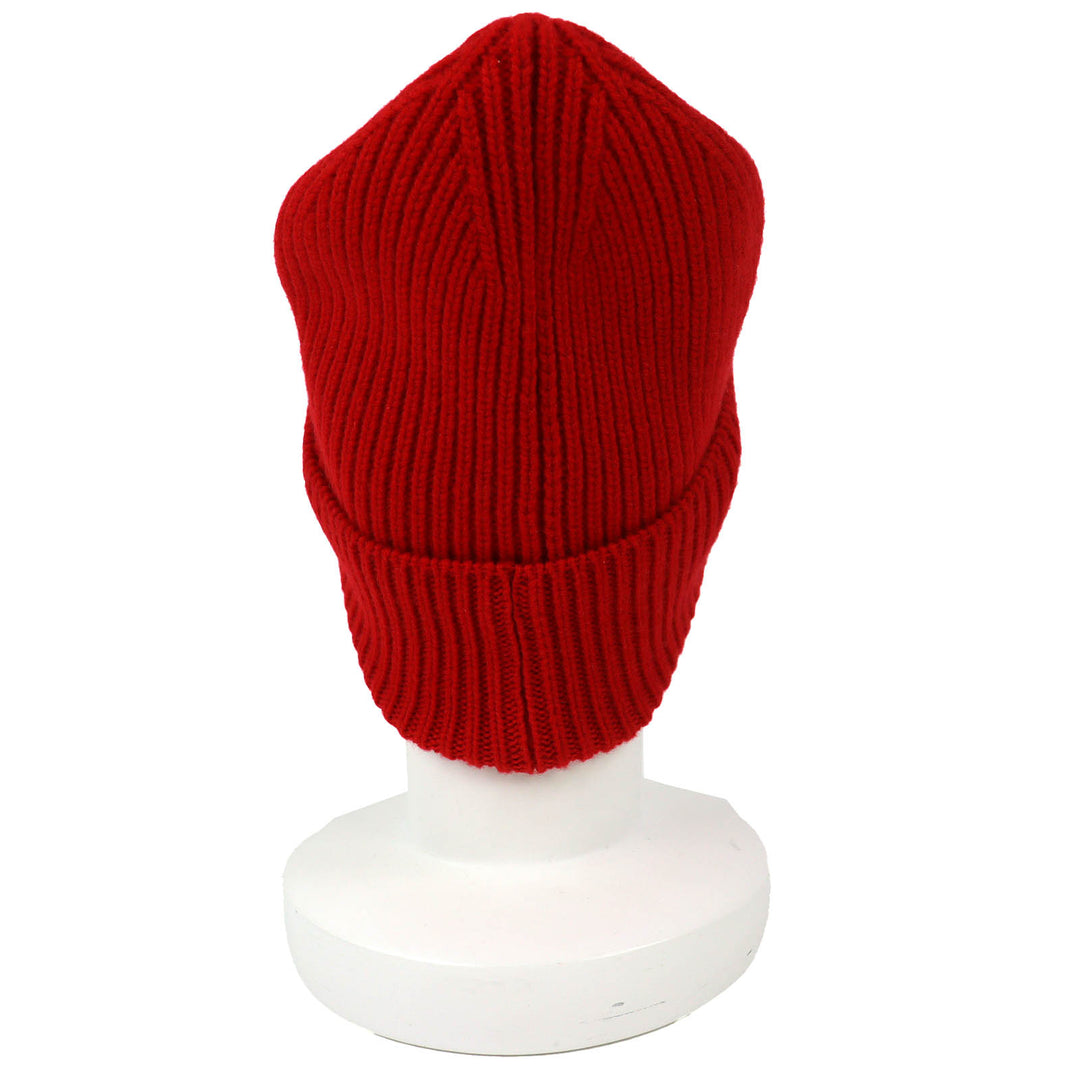 Excellent LOUIS VUITTON Knit cap Bonnet LV Ahead Logo Beanie Red cashmere MP3249