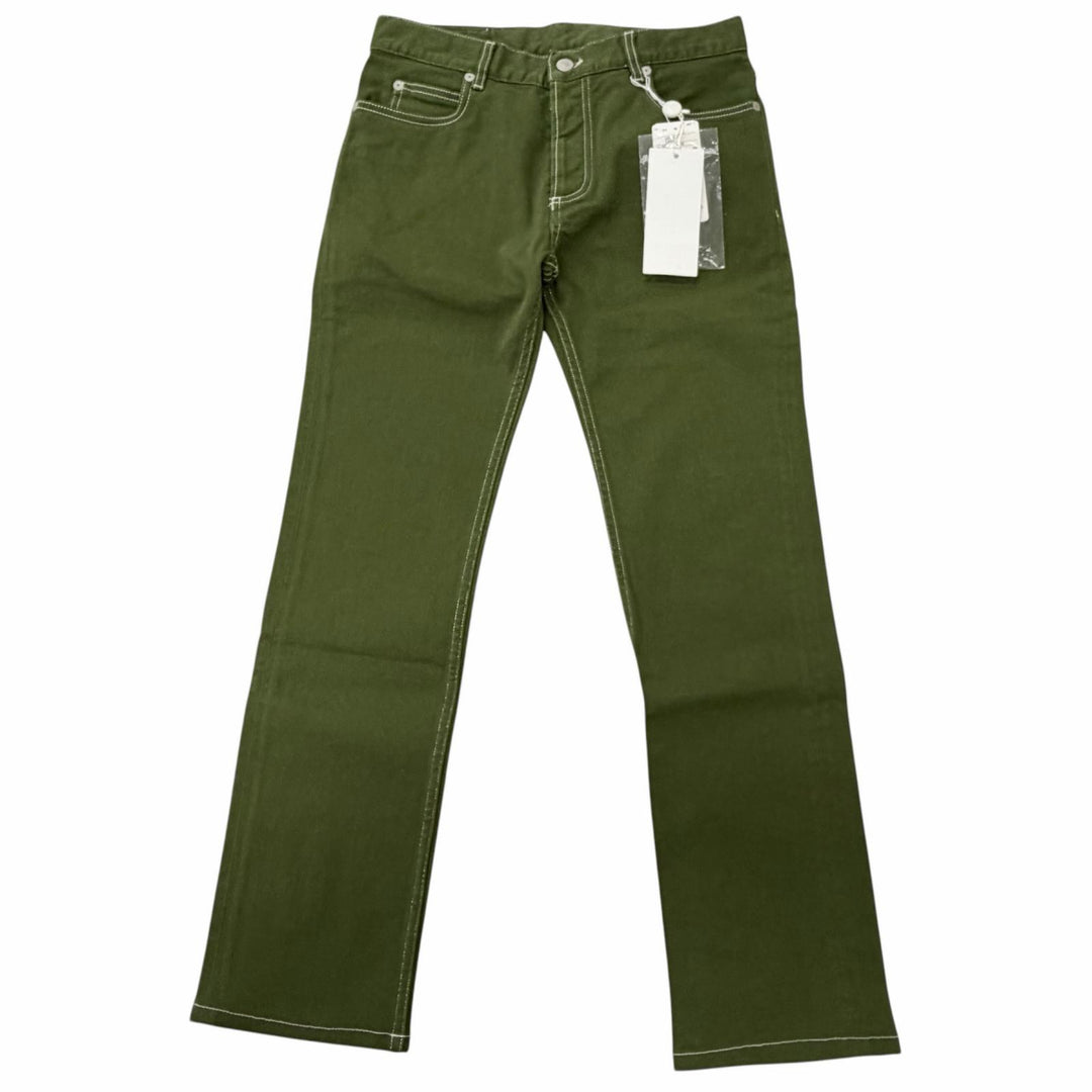 Pristine Maison Margiela 10 Denim pants 4-stitch slim stretch jeans green
