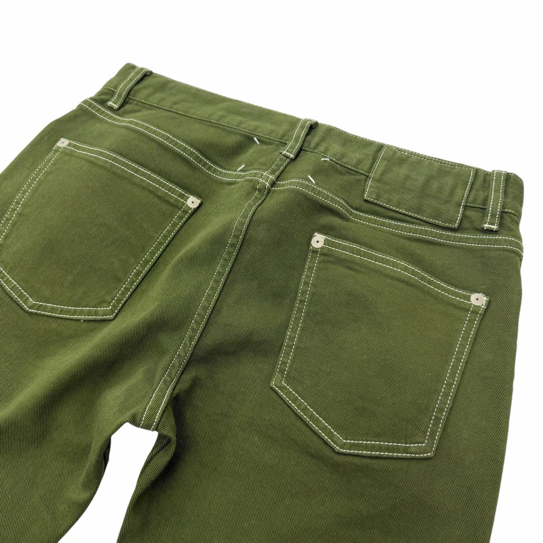 Pristine Maison Margiela 10 Denim pants 4-stitch slim stretch jeans green