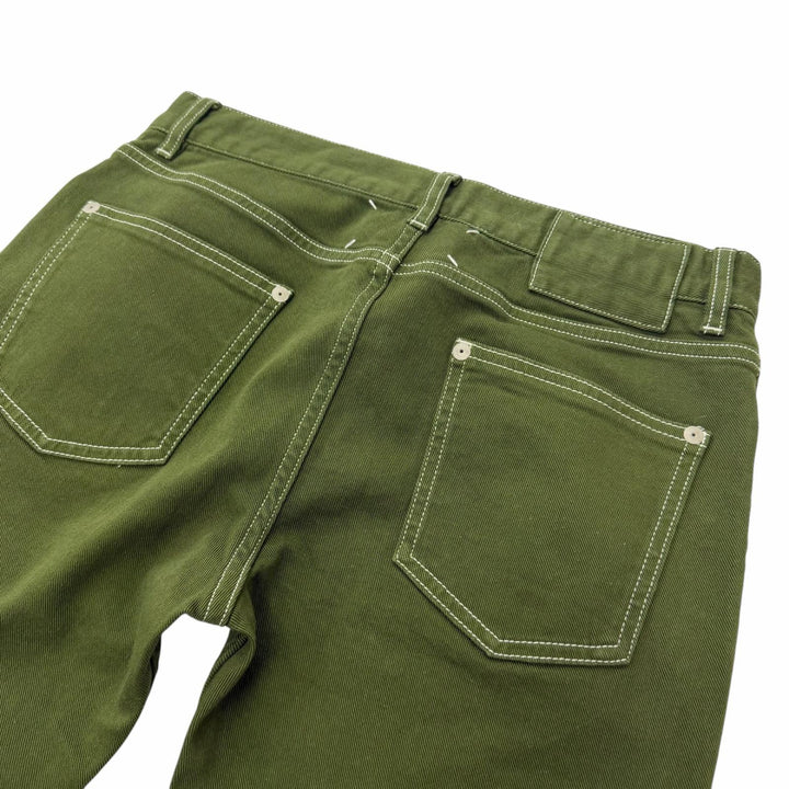Pristine Maison Margiela 10 Denim pants 4-stitch slim stretch jeans green