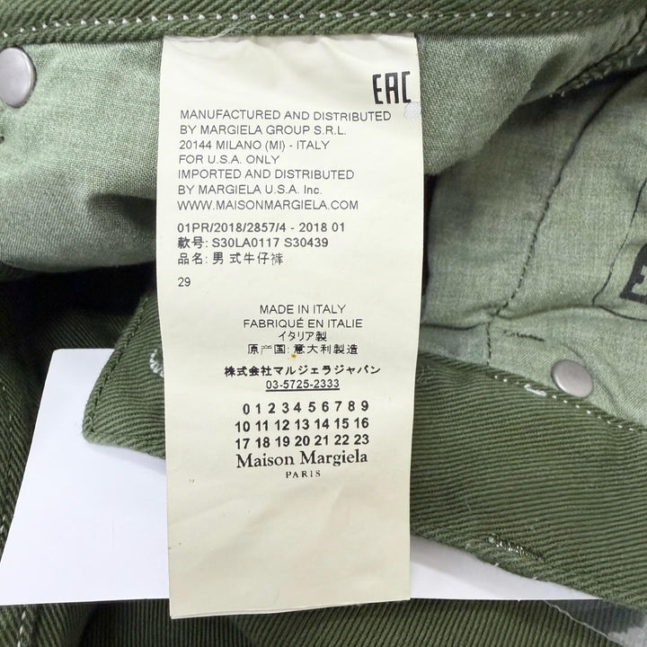 Pristine Maison Margiela 10 Denim pants 4-stitch slim stretch jeans green