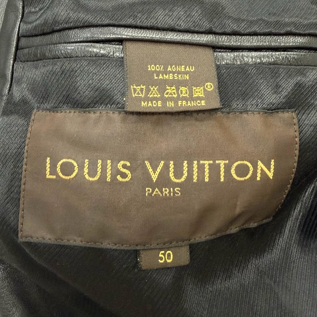 Great LOUIS VUITTON Leather jacket Stand-collar leather jacket