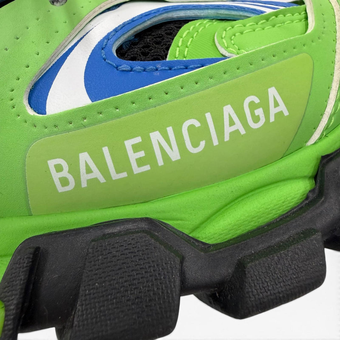 Great BALENCIAGA Low cut sneakers TRACK TRAINERS leather Light green 24.5 542436