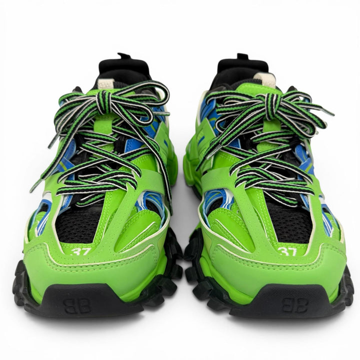 Great BALENCIAGA Low cut sneakers TRACK TRAINERS leather Light green 24.5 542436