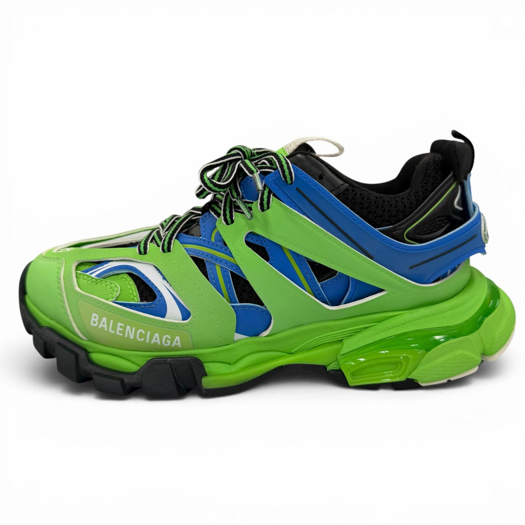 Great BALENCIAGA Low cut sneakers TRACK TRAINERS leather Light green 24.5 542436